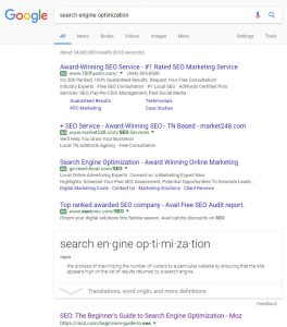 Search Engine Optimization Results